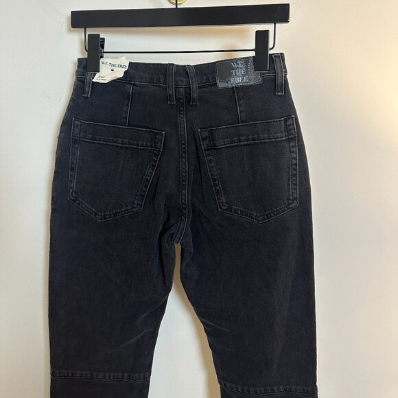 FREE PEOPLE Beacon Mid-Rise Slim Crop Jeans in Black Quartz Size US 25 - Picture 7 of 11